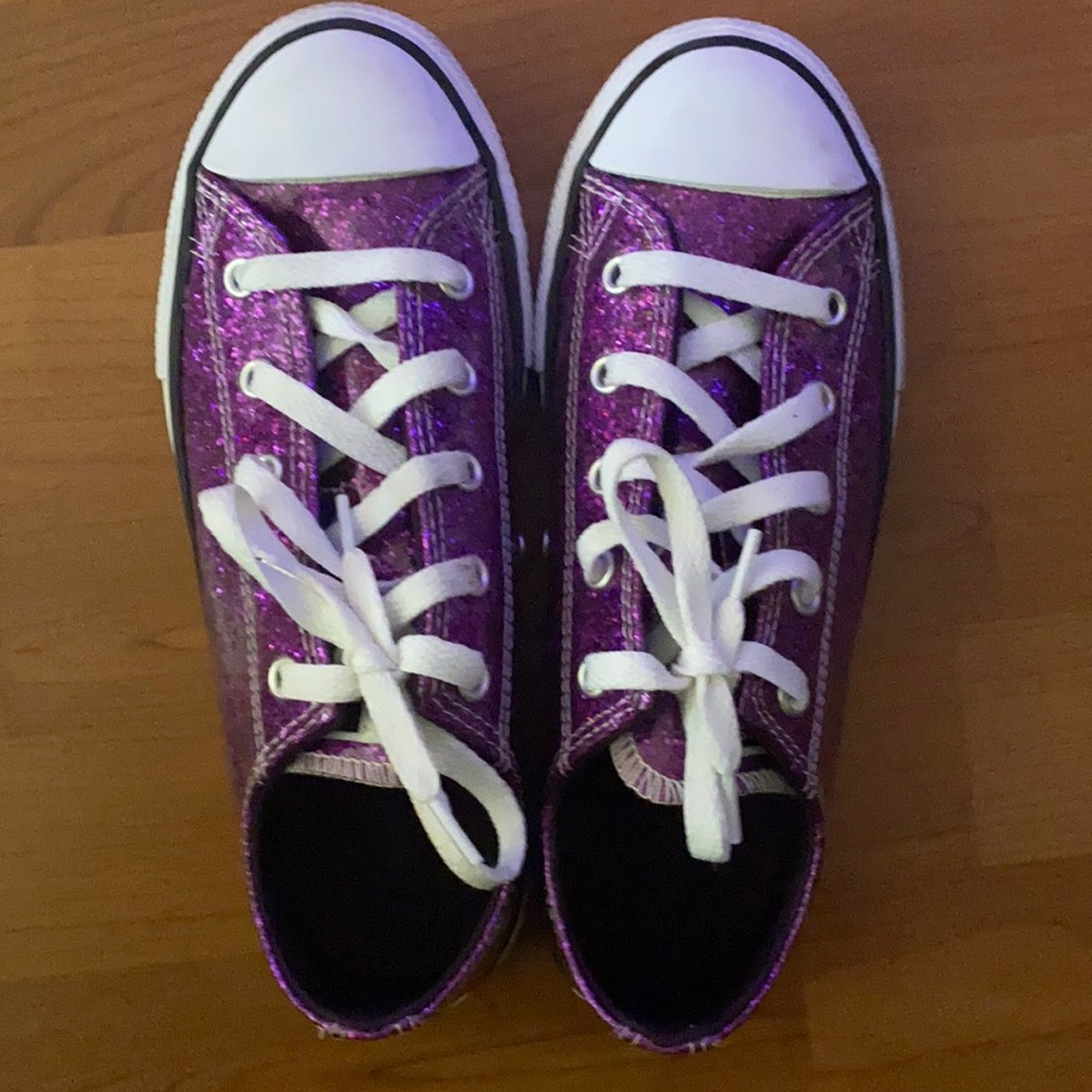 Girls Converse Chuck Taylor All Star Glitter in Purple size 3